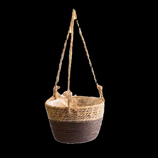 吊篮草编花盆吊兰悬挂挂盆藤编花篮垂吊编织挂式壁挂吊盆吊兰盆