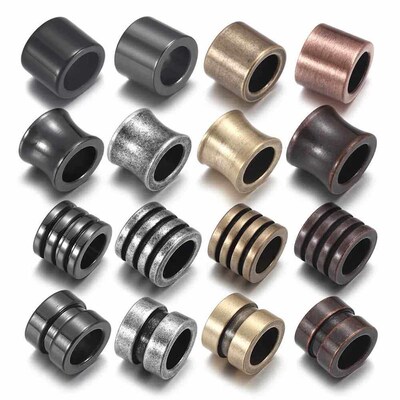 10pcs Stainless Steel 6.5mm Large Hole Spacer Hair beard Bea
