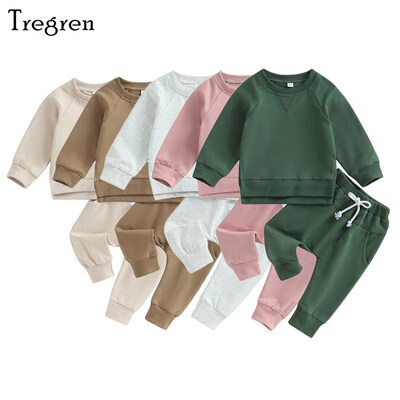 gren 0-3Years Toddler Baby Boys Fall Outfits Solid Color Cre