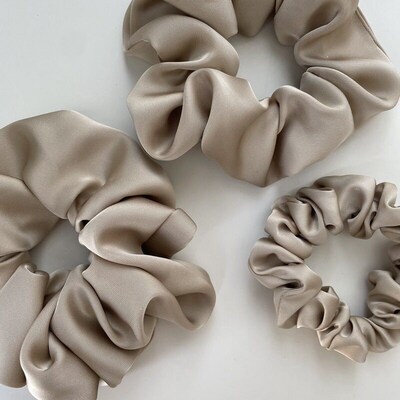 Oversize Satin Scrunchies Elastic Hair Ties Women Girls Big