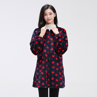 长袖 冬季 时尚 加绒保暖罩衣女士拉链工作服圆领外韩版 围裙 新款