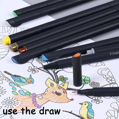 12PCS/Set Color 0.4 mm Fiber Marker Pen Fineliners Markers S