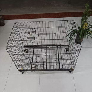 万向轮扎带固定折叠网狗笼猫笼宠物笼子加装脚轮捆绑式轮子带刹车