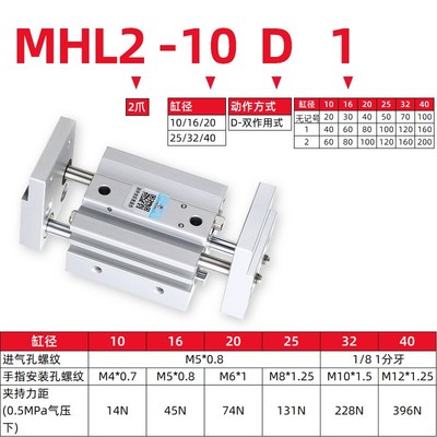 星辰气动HFT宽阔型气爪平行手指气缸MHL2-1D/10D/D/32D/D1/D2