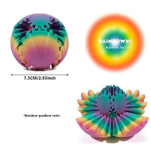 Innovative 3D Printed Gear Ball Rotating Toy Desktop
