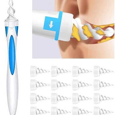 Soft Earwax Removal Kit with 16 Replacement Heads Safety Spi