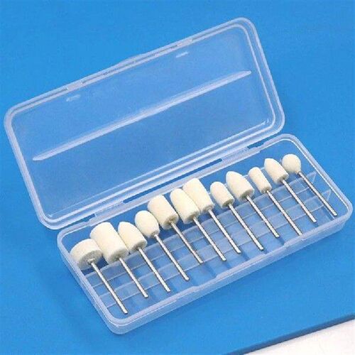 12 Pcs Wool Polishing Head 2.35mm Shank For Ladies Nails