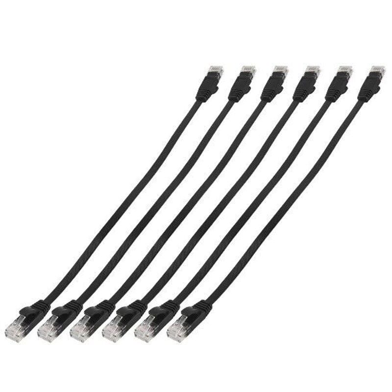 X11A 6 Pcs 1 Ft Flat Internet Network Cable Solid Cat6 High - 实物图