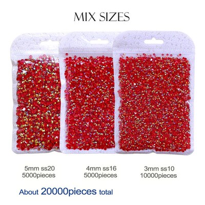 Big Package 2-6mm Resin Non Hot Fix Rhinestones Bulk Wholesa
