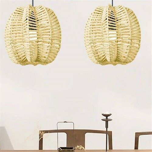 Hand-woven Paper Rope Lampshade Weave Chandelier Retro