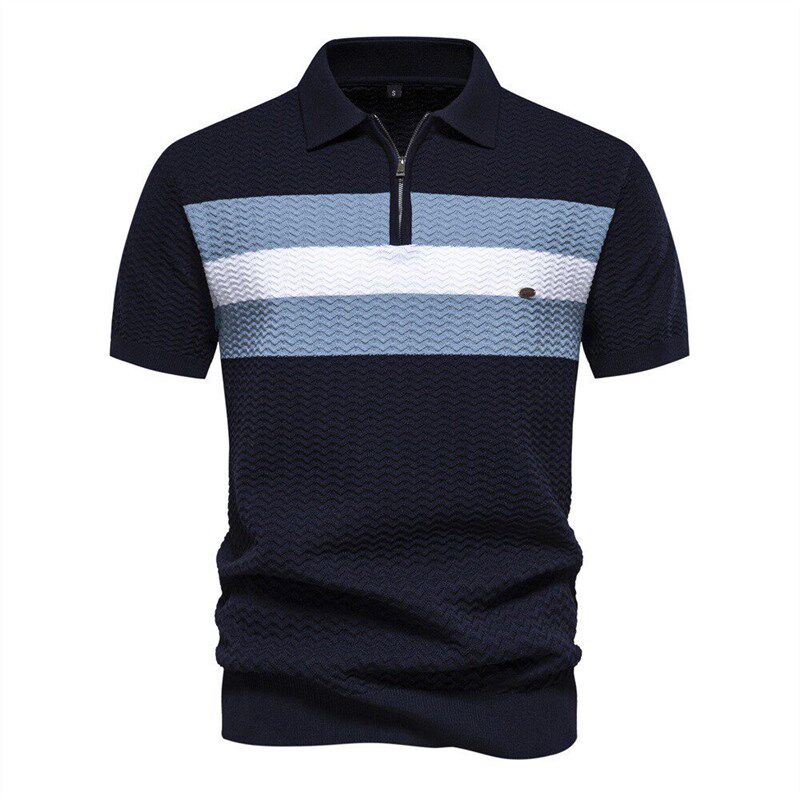 2025 Mens High-end Stripe Business Short Sleeve Thin All-ma