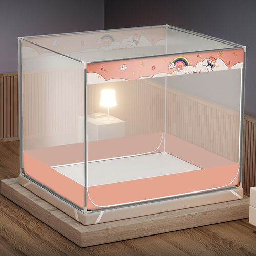 坐床式蚊帐家用卧室2024新款蒙古包防摔儿童支架加厚高端防蚊罩