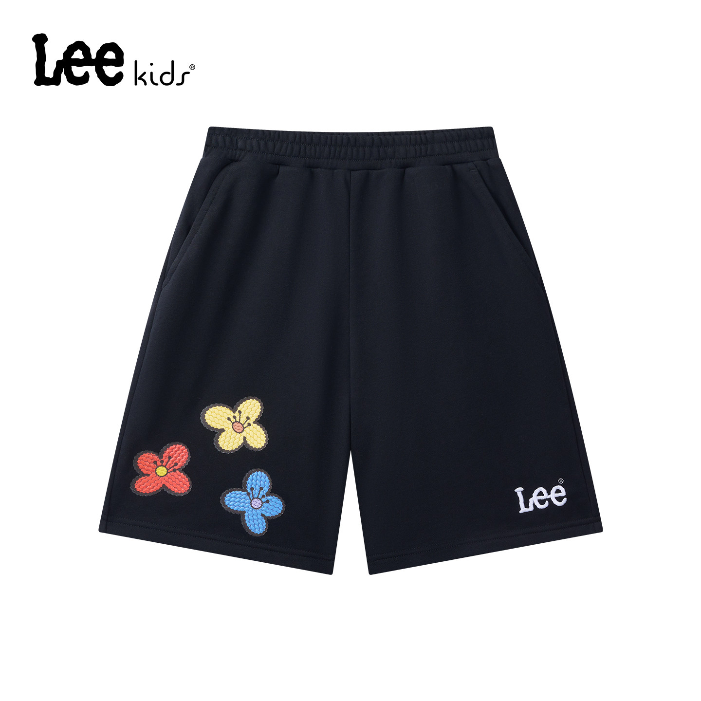 Leekids儿童小花刺绣五分裤