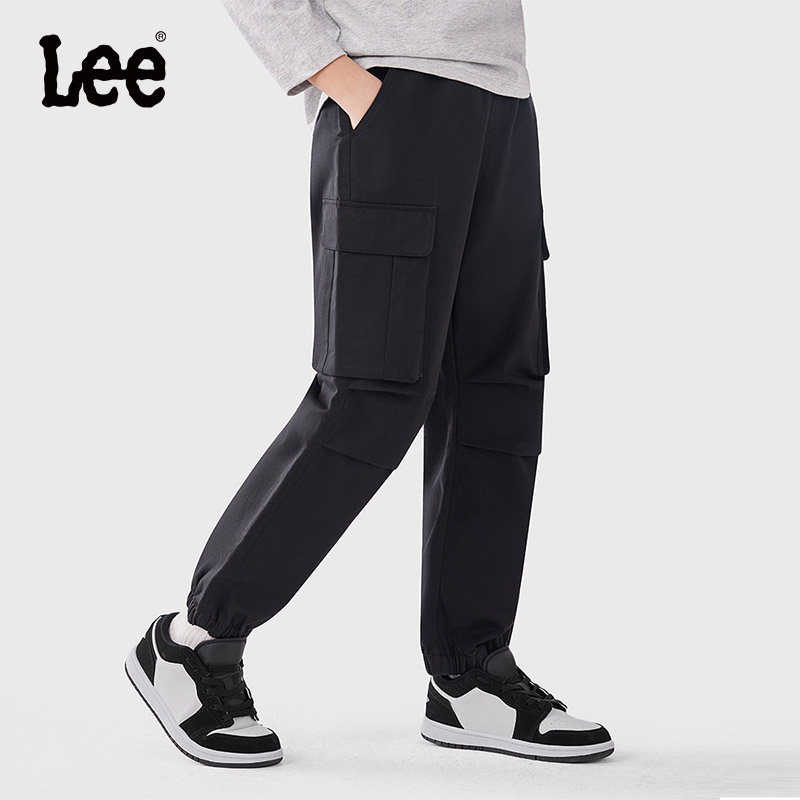 Leekids工装束脚多口袋童裤