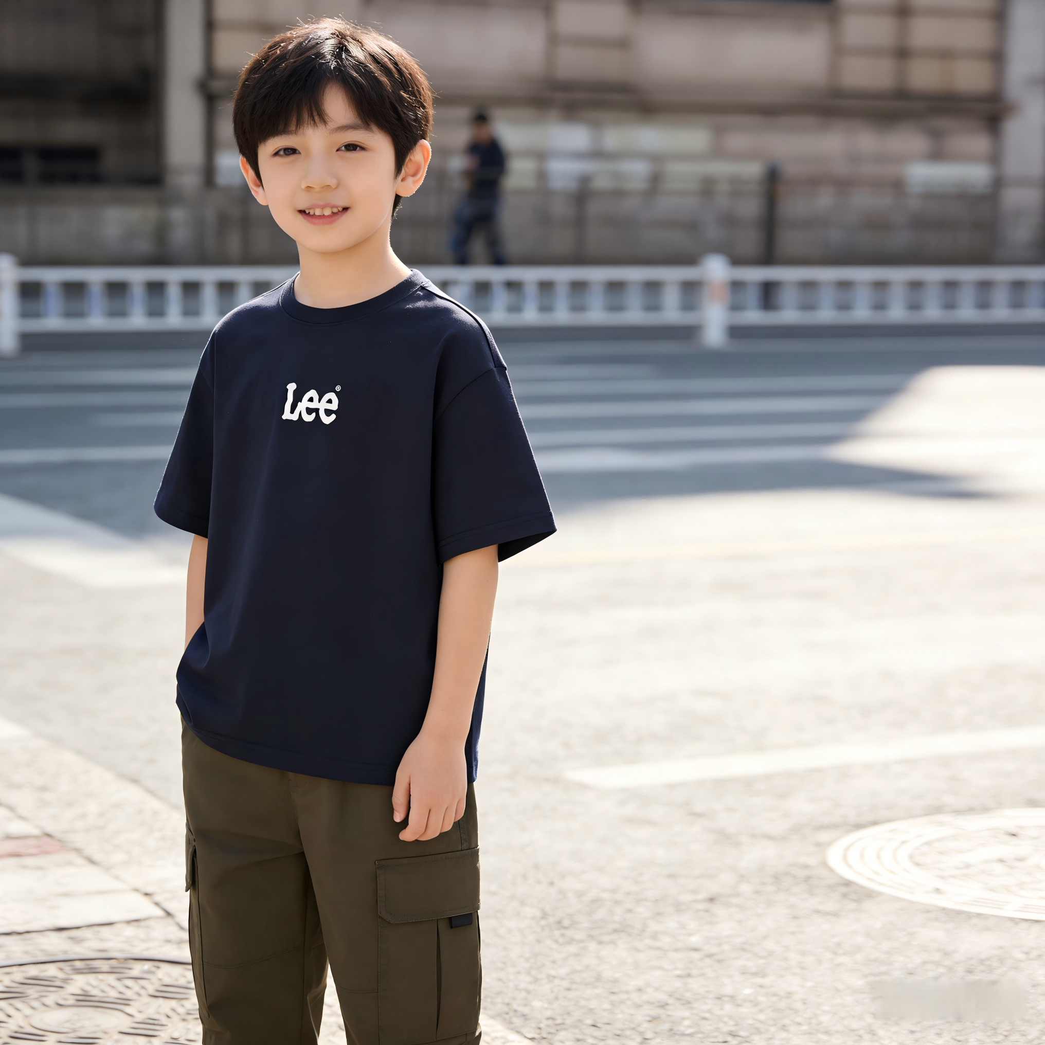 Leekids夏季纯棉印花短袖T恤