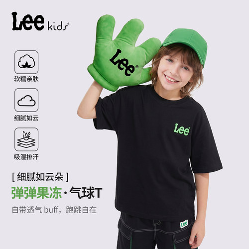 leekids儿童圆领短袖透气T恤