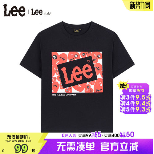 Leekids夏季短袖男女童T恤