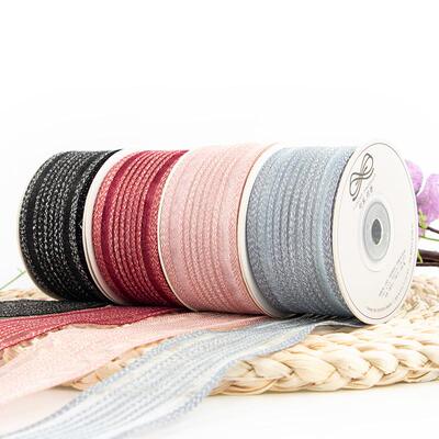 雪花点条纹纱印花点织带NZT品丝礼带绸带服装辅蝴蝶结diy配料饰蛋