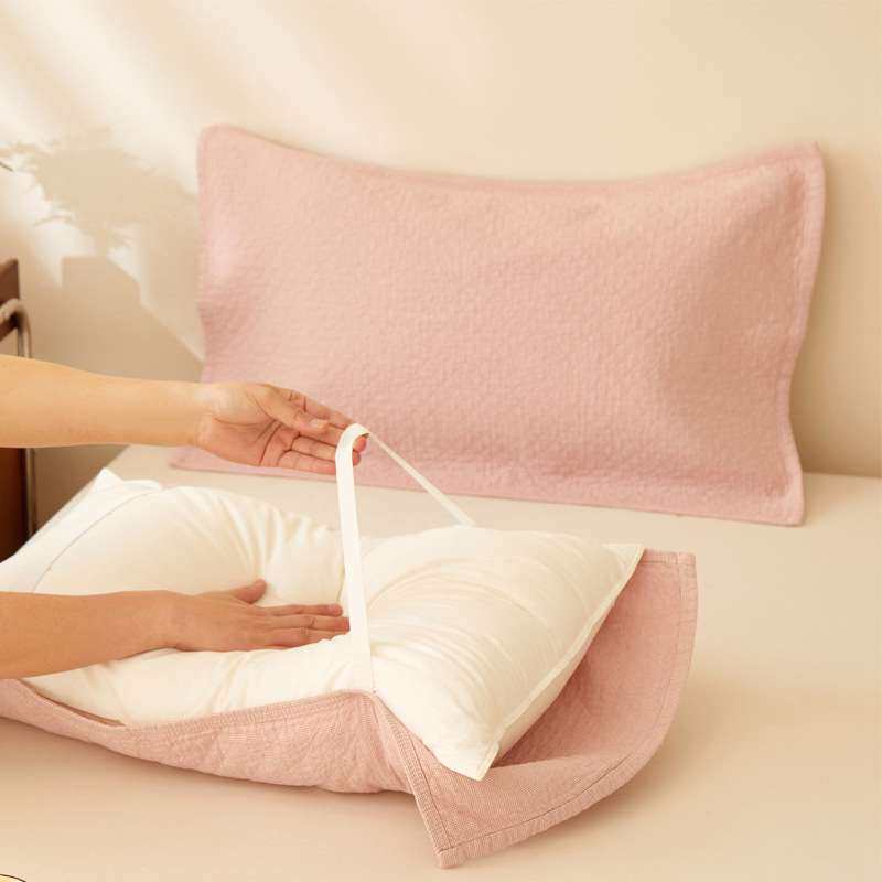 ?可固定枕巾纯棉一对装2024新款防头油枕头巾纱布轻奢感男