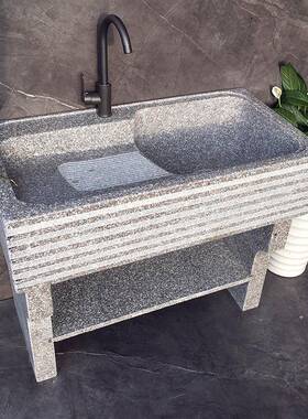 室外庭石材洗衣槽户外头槽水带搓衣77293板阳院台家用大石理石洗