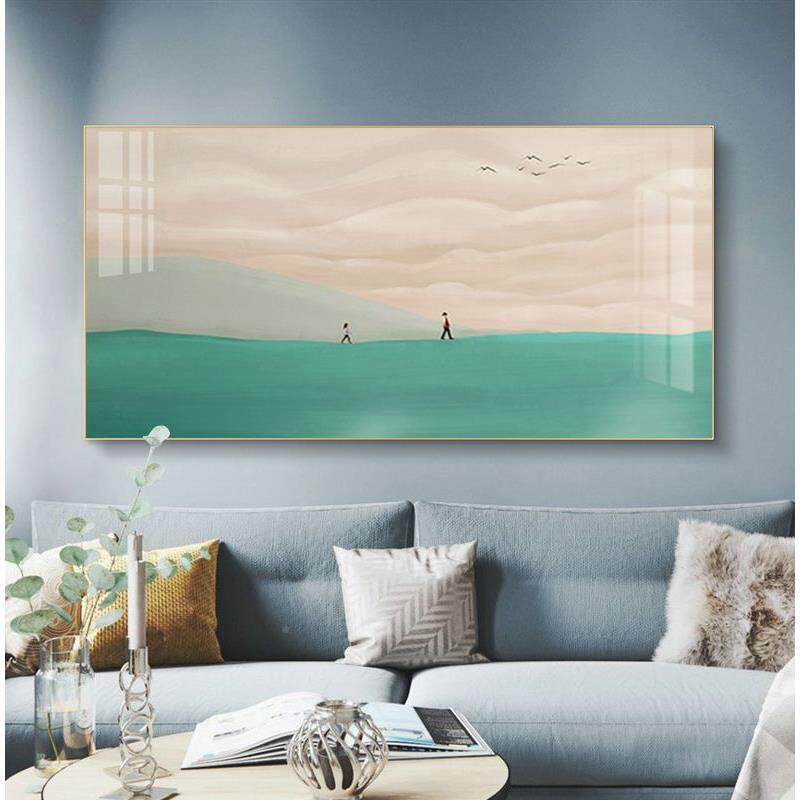 客厅装饰画现简挂画横版大代尺寸油画沙发XG-A323背景巨墙壁约画