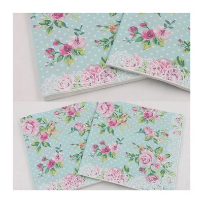 Party Tissue Paper Napkins 2 Layers Decoupage Serviettes Ros