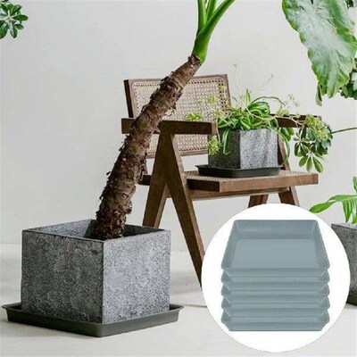 5Pcs Square Flower Pot Trays Plastic Catch Excess Water