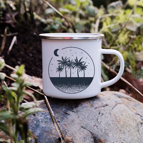 Sunset Forest Creek Creative Enamel Coffee Mugs Outdoor Trav