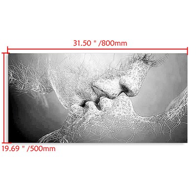 WHISM Non-woven Love Kiss Oil Painting Abstract Couple  Pain