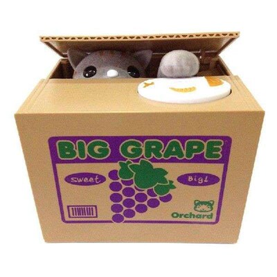 Stealing Coin Cat Box Cute Shaped Money Box Piggy Bank
