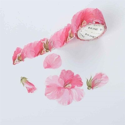 200Pcs/Roll Flower Petals Washi Tape Diary Paper Stickers Ro