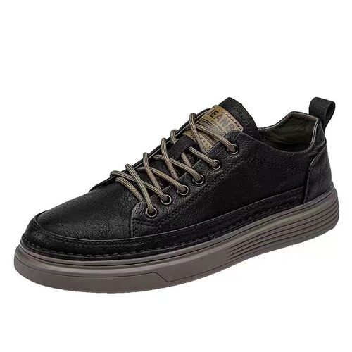 Mens Shoes British Casual Leather Shoes Mens 2025 Black Sh