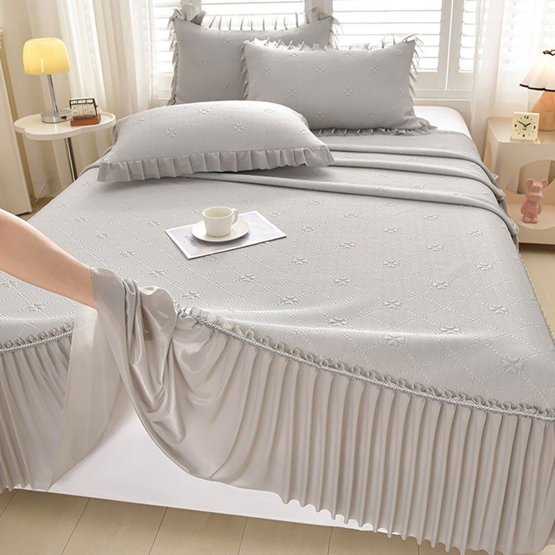 床裙款凉感豆豆冰丝凉席三件20夏季新款家用空调软席子可机洗,床上用品,冰丝席,淘宝优惠券,粉丝福利购,淘宝优惠卷