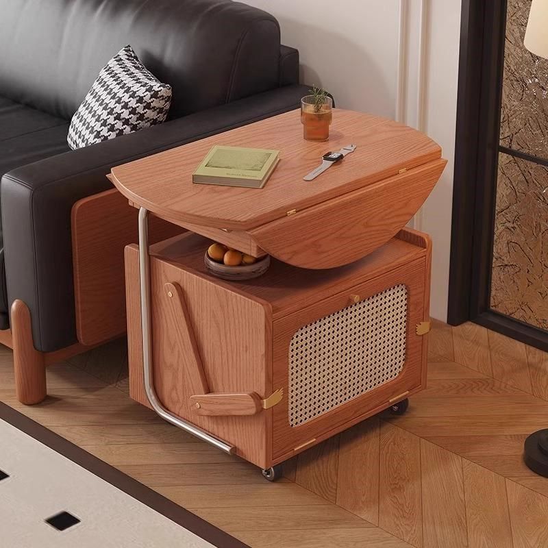 202新款折叠茶几客厅家用小户型实木可移动掼蛋桌不占空间的边几,住宅家具,移动边几/推车,淘宝优惠券,粉丝福利购,淘宝优惠卷