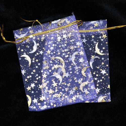 Hotsale 100pcs/lot Moon Star Organza Bags 7x9 9x12cm Small C