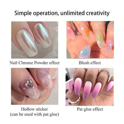 Nail Art Silicone Brush Reusable Mirror Powder Pigment Apply