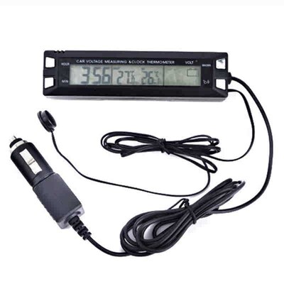 Car LCD Auto Thermometer Voltmeter Clock Volt Temperature Mo