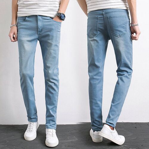 2025 Mens Jeans Korean Style Slim-fit Sretch Skinny Pants B