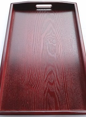 红色长方形木质托盘婚庆茶盘家用放茶杯结婚果盘零食圆形敬茶盘