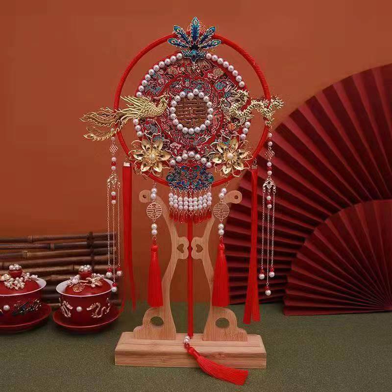 缘星坊红色新娘结婚团扇diy材料包中式婚礼面成品喜扇秀禾扇子,家居饰品,工艺扇/团扇/喜扇/折扇,淘宝优惠券,粉丝福利购,淘宝优惠卷