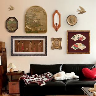 玉楼春中式国潮风装饰画复古客厅沙发背景墙挂画玄关卧室壁画