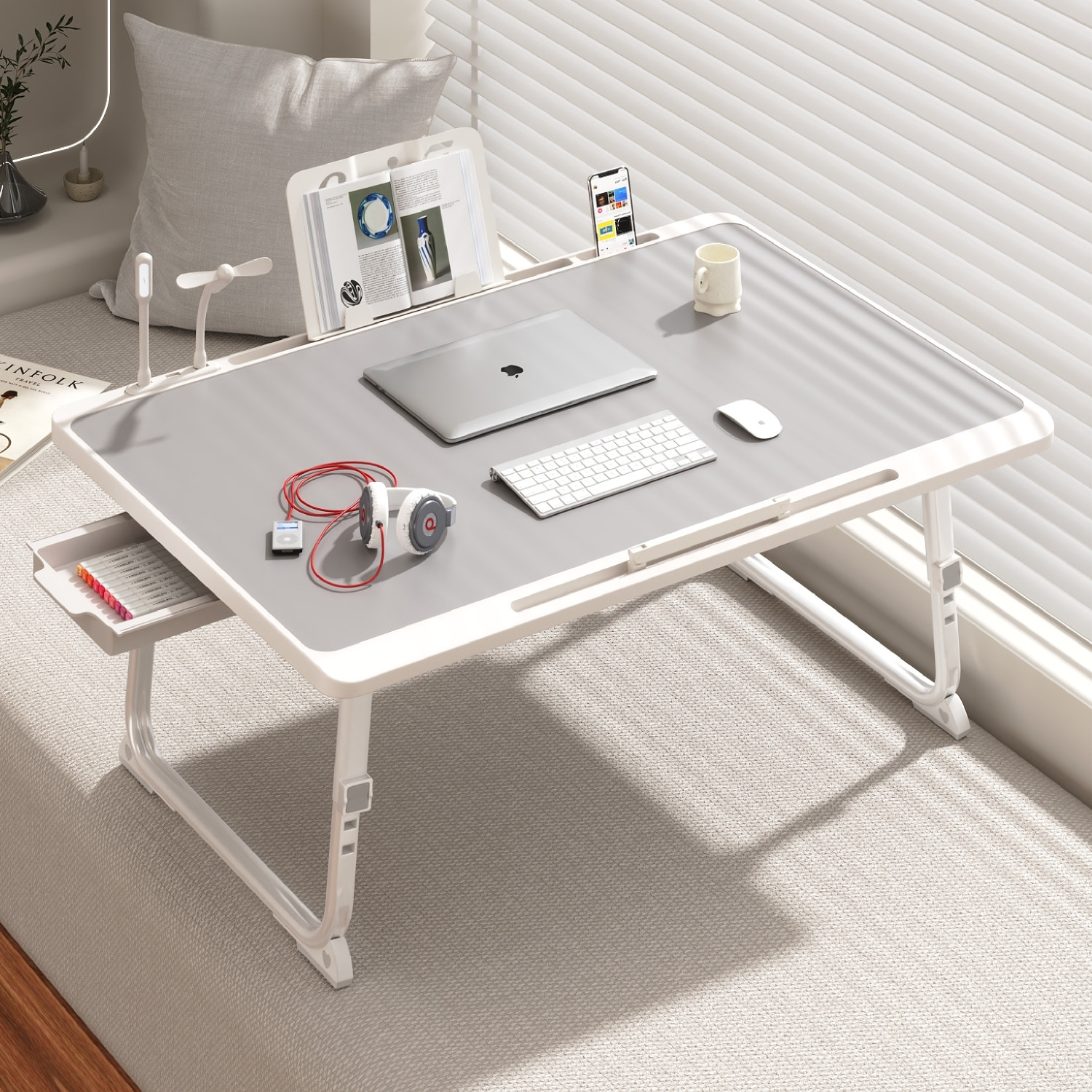 可折叠升降床上桌电脑桌家用飘窗办公桌学生学习小书桌床头小桌板,住宅家具,电脑桌,淘宝优惠券,粉丝福利购,淘宝优惠卷