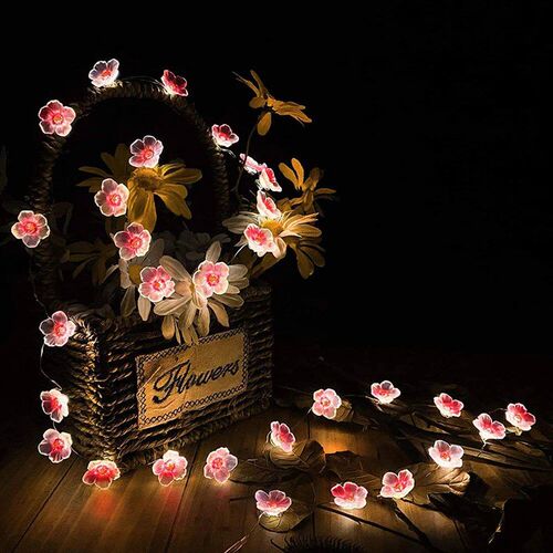 3M 30LEDS Cherry Bloom Fairy String Light Pink Flower String