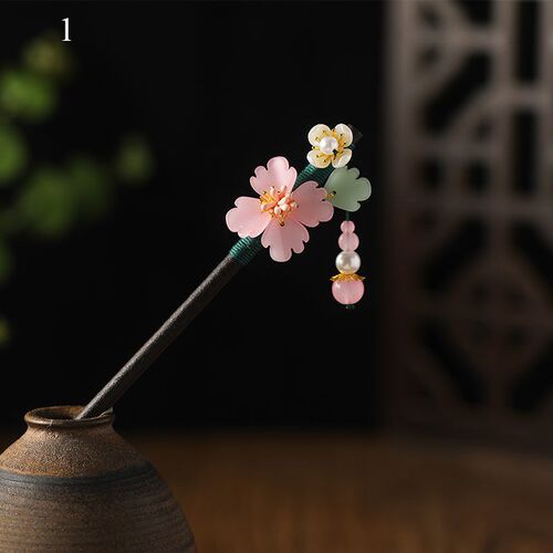 Handmade Luxury Flower Hairpins Hair s Vintage Wood Chinese