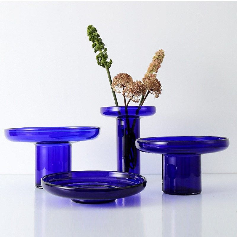 克莱因蓝创意新款花瓶果盘装现代时尚彩色软装饰品摆件台面果篓,家居饰品,花瓶,淘宝优惠券,粉丝福利购,淘宝优惠卷