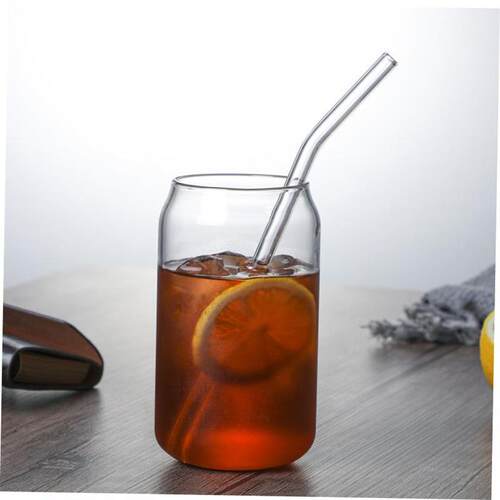 500ML cold drink glass with lid and straw juice cup