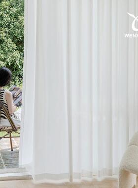 2绍兴25新款窗北欧简纱约透光不透人纱帘白0纱RWQ客厅阳台遮阳纱