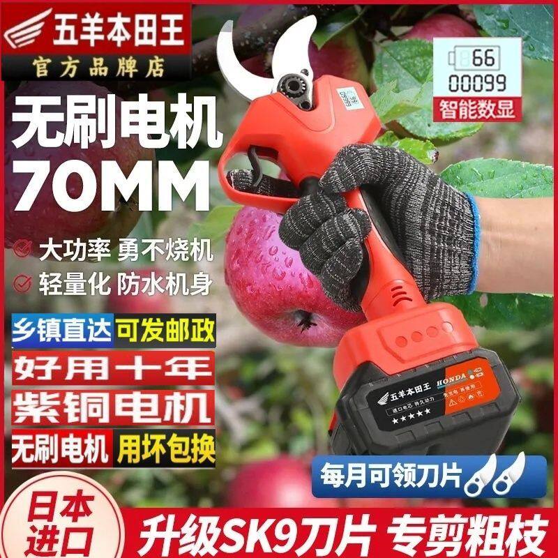 日本进口电动剪刀果树修枝剪锂电池果树剪园林剪手持式剪枝神器图片
