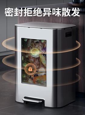 新品不锈垃钢桶大容量用家用厨房脚踏式圾带盖KB8酒店办公商室超6
