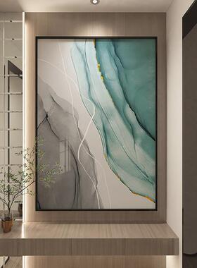 S-1393约现代轻奢客玄关室装饰简画竖版大气单幅厅沙发背景墙挂画